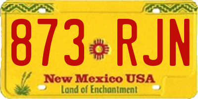 NM license plate 873RJN
