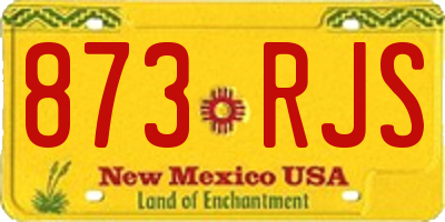NM license plate 873RJS