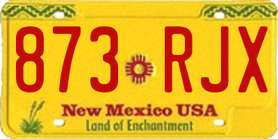 NM license plate 873RJX