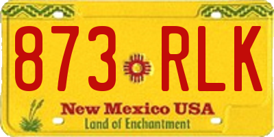 NM license plate 873RLK