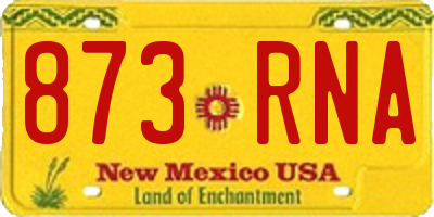 NM license plate 873RNA