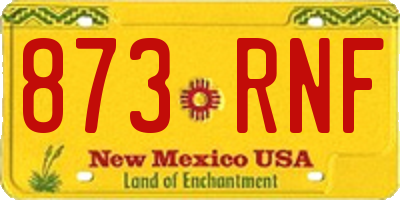 NM license plate 873RNF