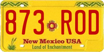 NM license plate 873ROD