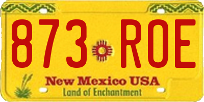 NM license plate 873ROE