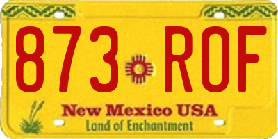 NM license plate 873ROF