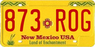 NM license plate 873ROG