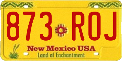 NM license plate 873ROJ