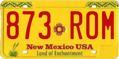 NM license plate 873ROM
