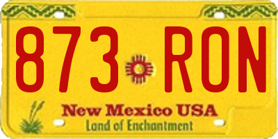 NM license plate 873RON