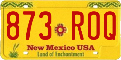 NM license plate 873ROQ