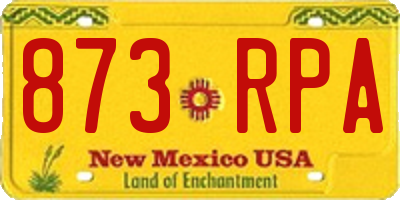 NM license plate 873RPA