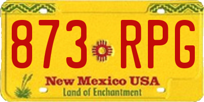 NM license plate 873RPG