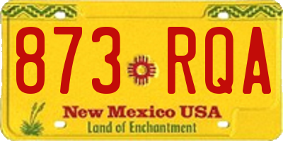 NM license plate 873RQA
