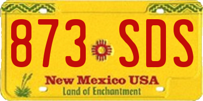 NM license plate 873SDS