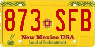 NM license plate 873SFB