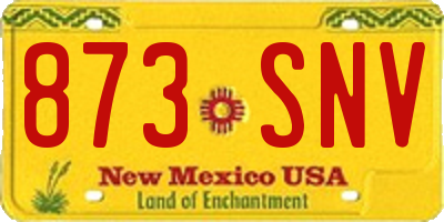 NM license plate 873SNV