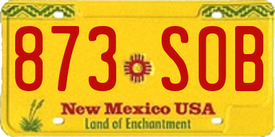 NM license plate 873SOB