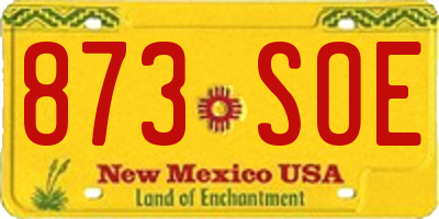 NM license plate 873SOE