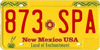 NM license plate 873SPA