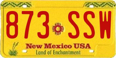 NM license plate 873SSW
