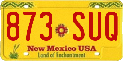 NM license plate 873SUQ