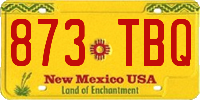 NM license plate 873TBQ