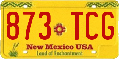 NM license plate 873TCG