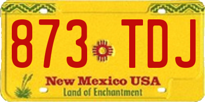NM license plate 873TDJ