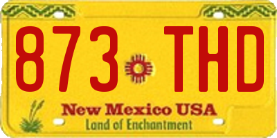 NM license plate 873THD