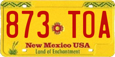 NM license plate 873TOA