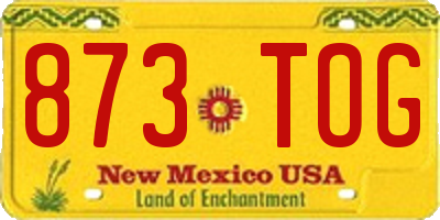 NM license plate 873TOG
