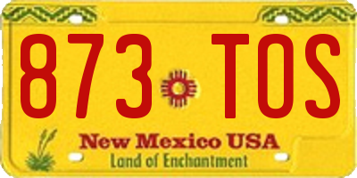 NM license plate 873TOS