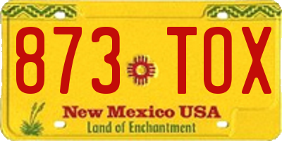NM license plate 873TOX