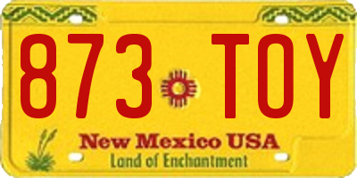 NM license plate 873TOY