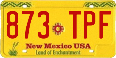 NM license plate 873TPF