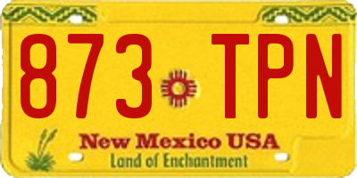 NM license plate 873TPN