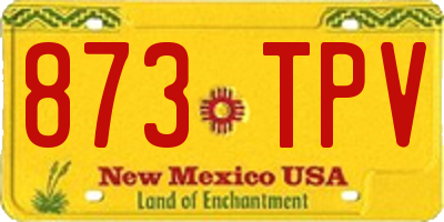 NM license plate 873TPV
