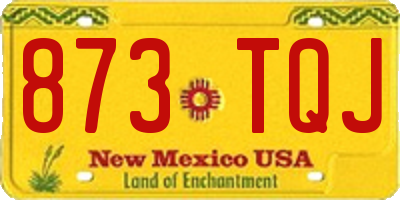 NM license plate 873TQJ