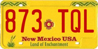 NM license plate 873TQL