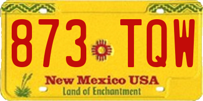 NM license plate 873TQW