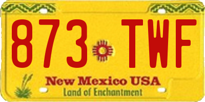 NM license plate 873TWF