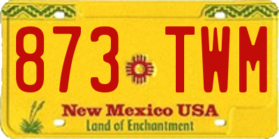 NM license plate 873TWM