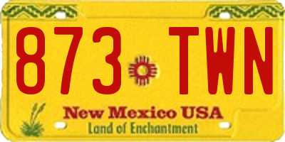 NM license plate 873TWN