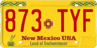 NM license plate 873TYF