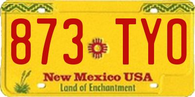 NM license plate 873TYO