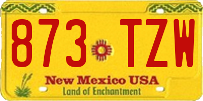 NM license plate 873TZW