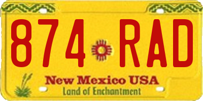 NM license plate 874RAD