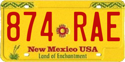 NM license plate 874RAE