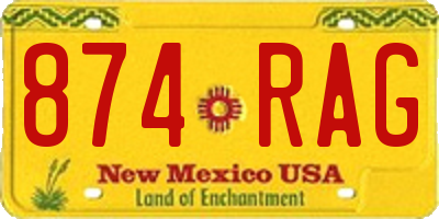 NM license plate 874RAG