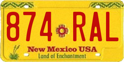 NM license plate 874RAL